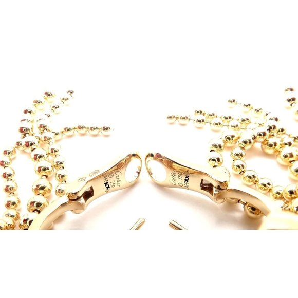 Authentic! Cartier Panther Panthere 18k Gold Diamond Tsavorite Onyx Earrings - Picture 12 of 12